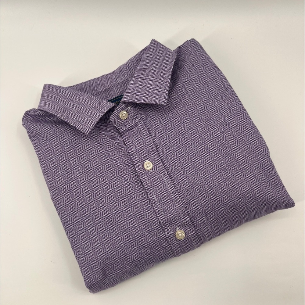 Biltmore Mens Dress Shirt Purple Plaid Button‎ Down Long Sleeve Size XXL